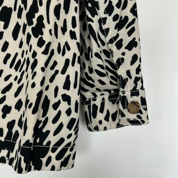 NWOT Lafayette 148 Coleman Cheetah-Print 100% Cotton Twill Blazer XL Black White - Picture 12 of 14